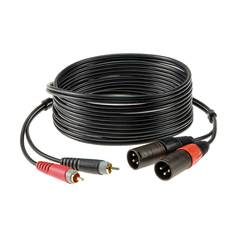KLOTZ TwinKablo Siyah 2m2x RCA-2x XLR Erkek